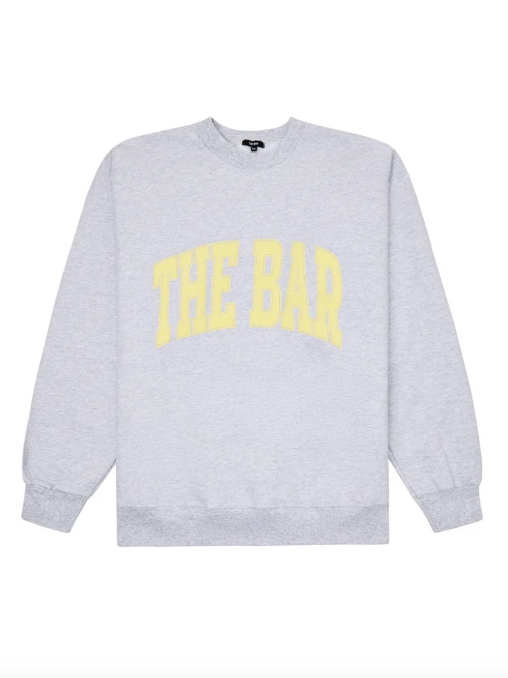 The Bar Varsity Sweatshirt in LT Heather Grey / Lemon Color Size XXL Women's